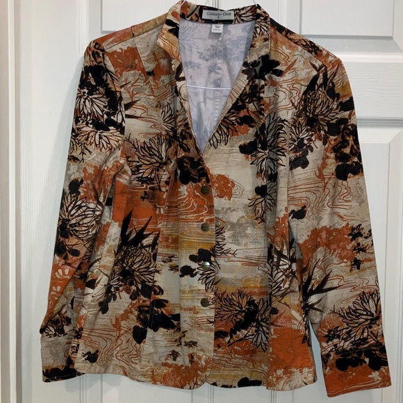 Coldwater Creek Jackets & Blazers - Coldwater Creek Women’s Blazer Jacket Autumn Floral Print 100% Cotton Button